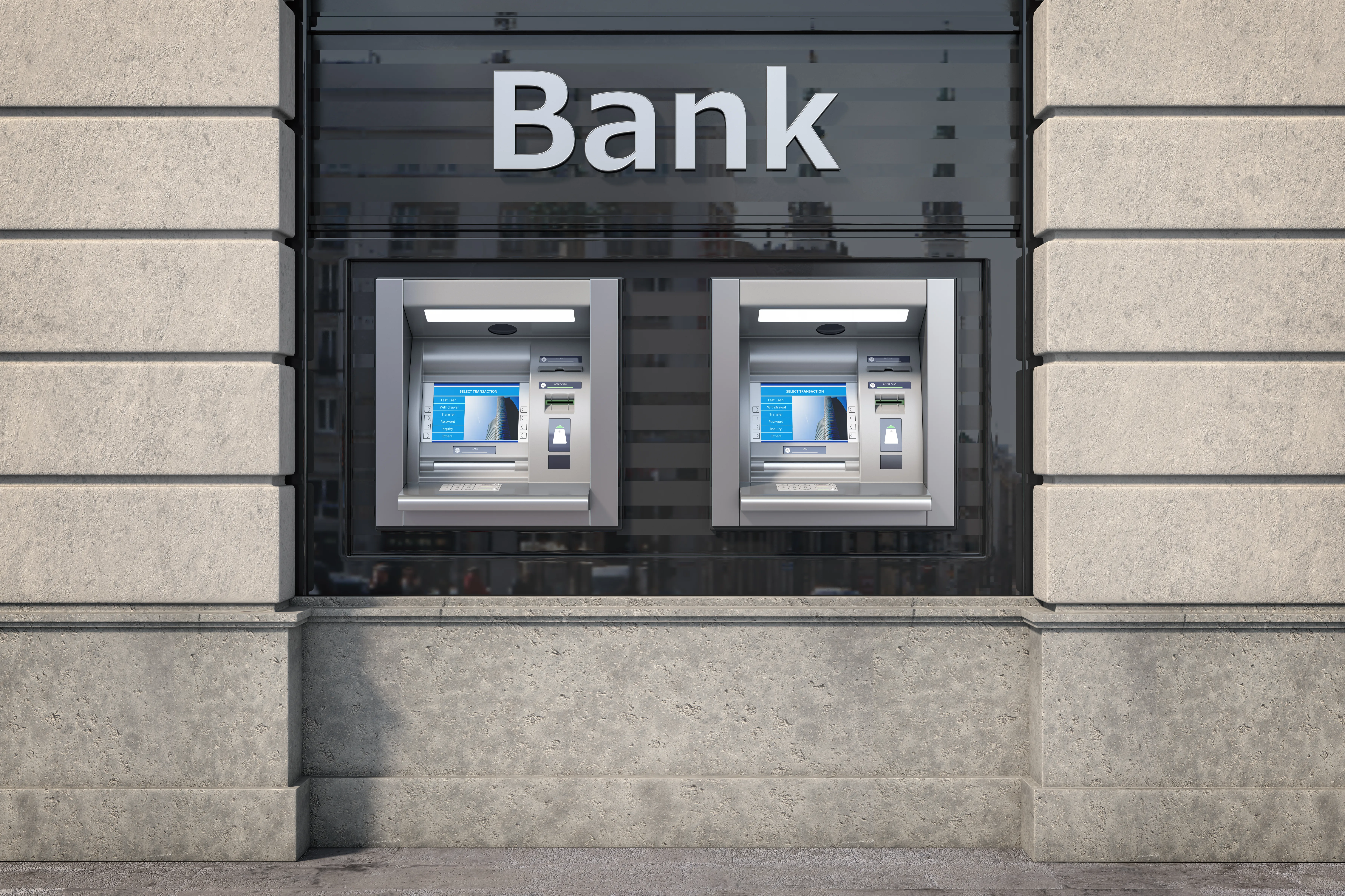 Bank ATM automatic teller machines for money withdrawing